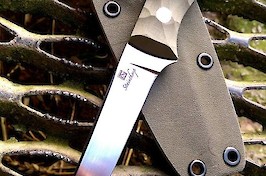 Custom stalking knife in CPM S90V and olive green G10