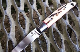 My version of the Loveless City Knife...RWL34, 416 bolsters and sambar stag scales